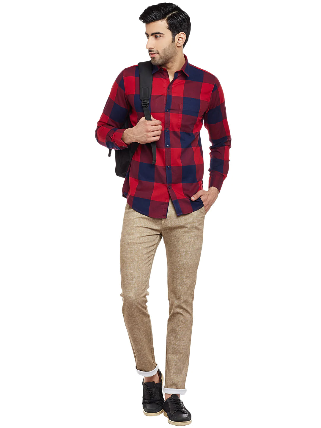 Men Beige Slim Fit Trousers