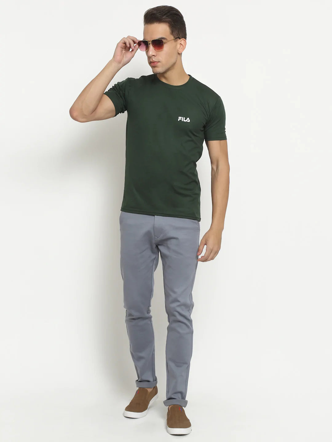 Men Grey Slim Fit Chinos Trousers – Rodamo