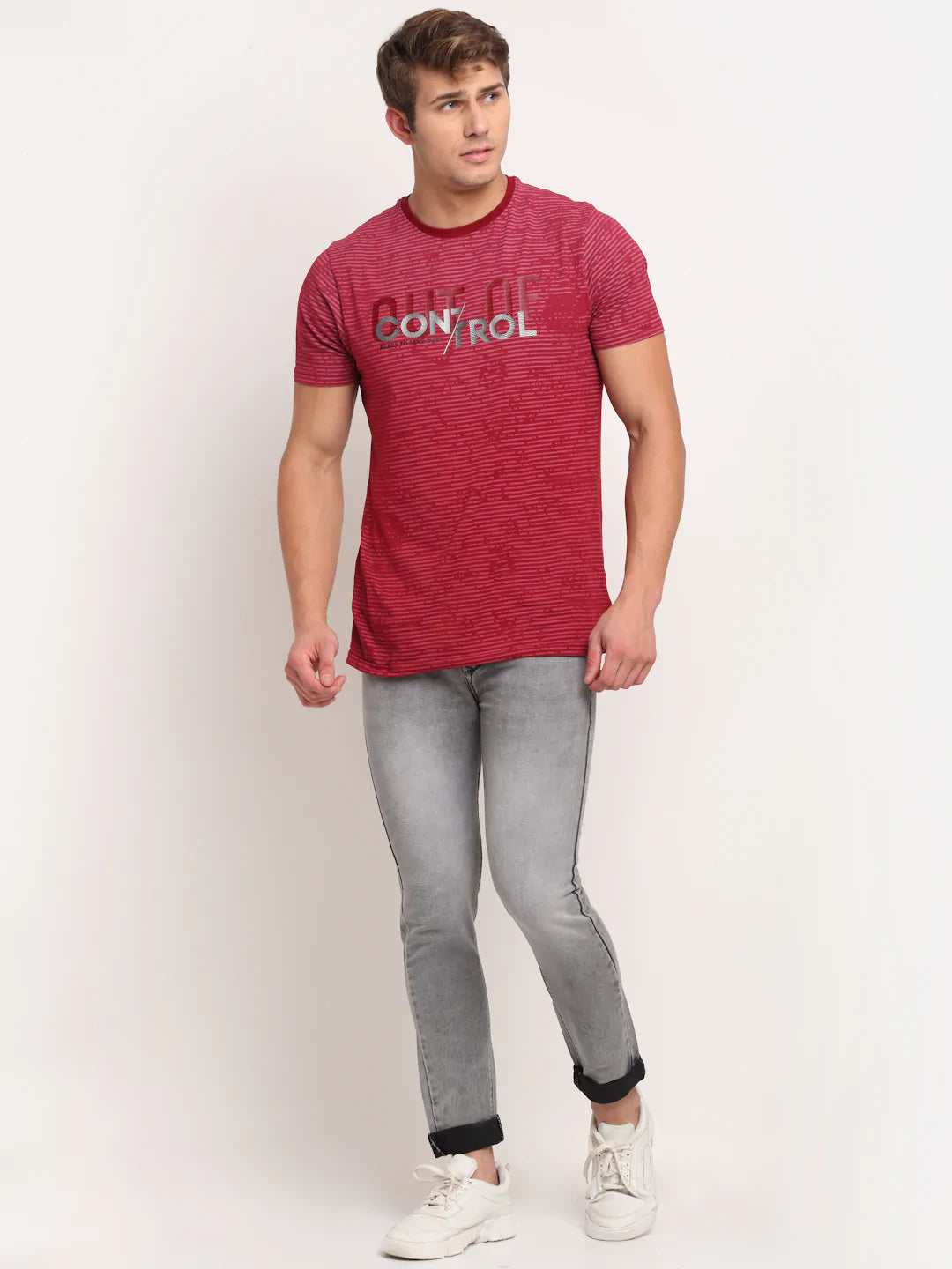 Men Grey Slim Fit Heavy Fade Stretchable Jeans