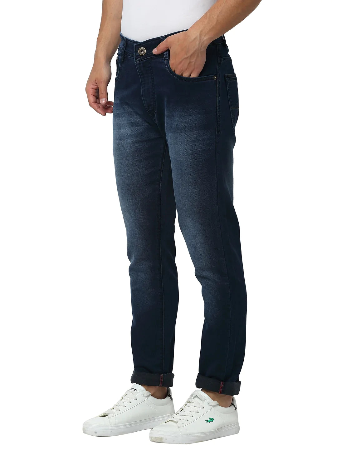 Men Navy Blue Slim Fit Mid-Rise Clean Look Jeans