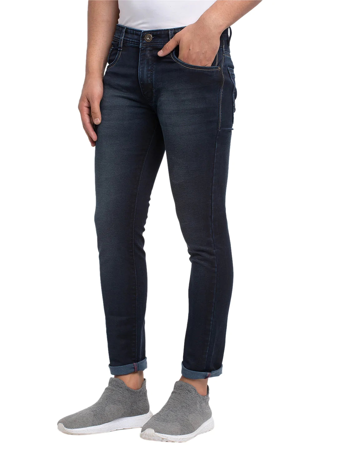 Men Blue Slim Fit Mid-Rise Clean Look Jeans