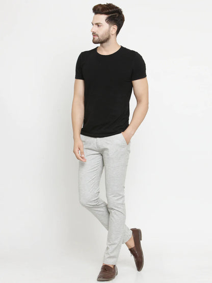 Men Beige Slim Fit Trousers