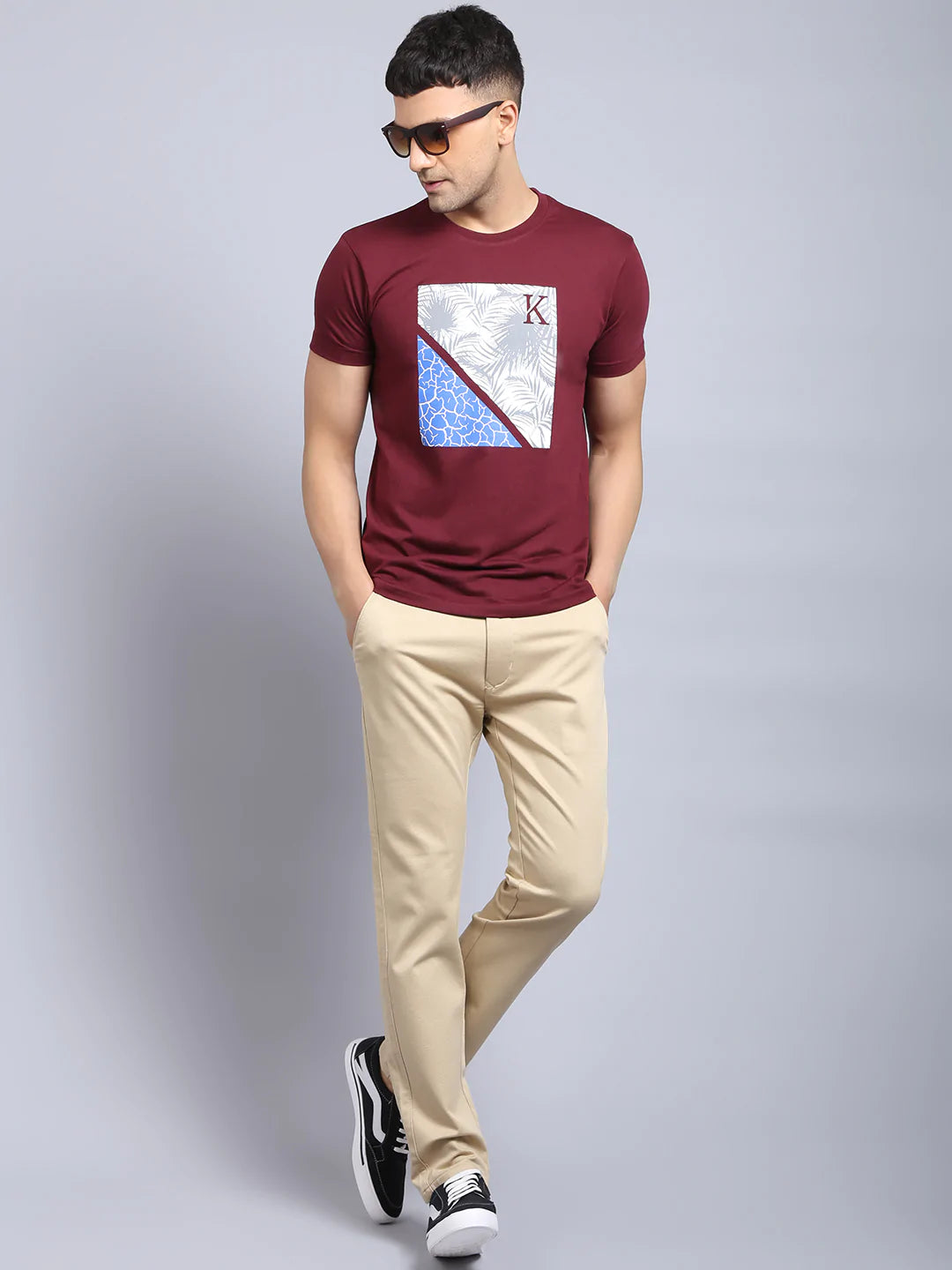 Men Beige Slim Fit Chinos Trousers