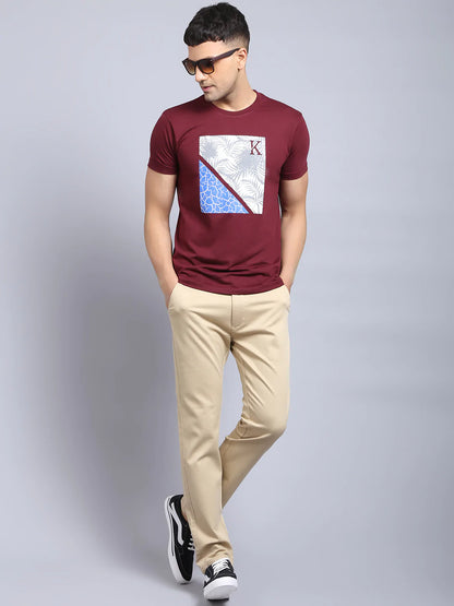 Men Beige Slim Fit Chinos Trousers