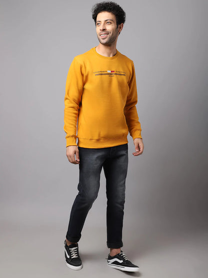 Men Mustard Printed Sweatshirt