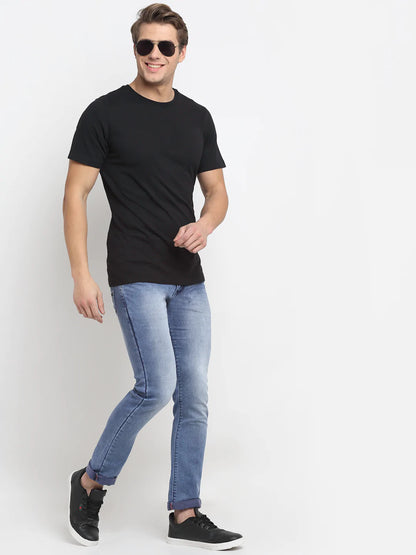 Men Blue Slim Fit Heavy Fade Stretchable Jeans