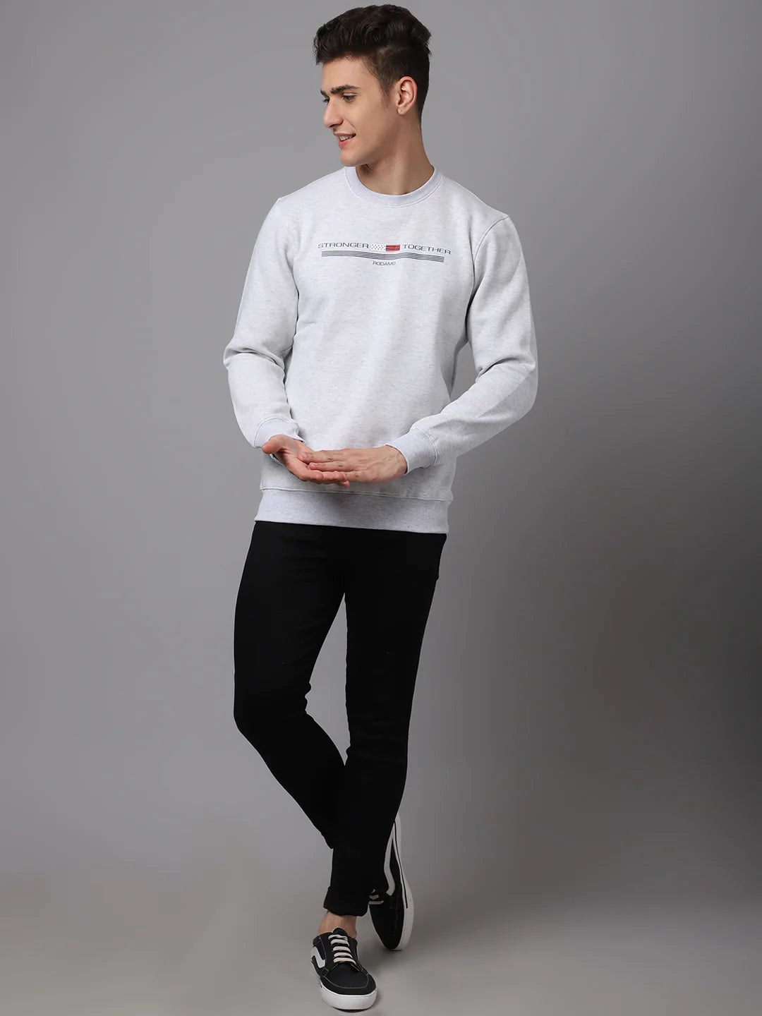 Men Grey Printed Sweatshirt