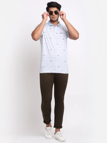 Men Khaki Slim Fit Chinos Trousers