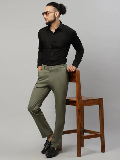 Men Black Slim Fit Casual Shirt