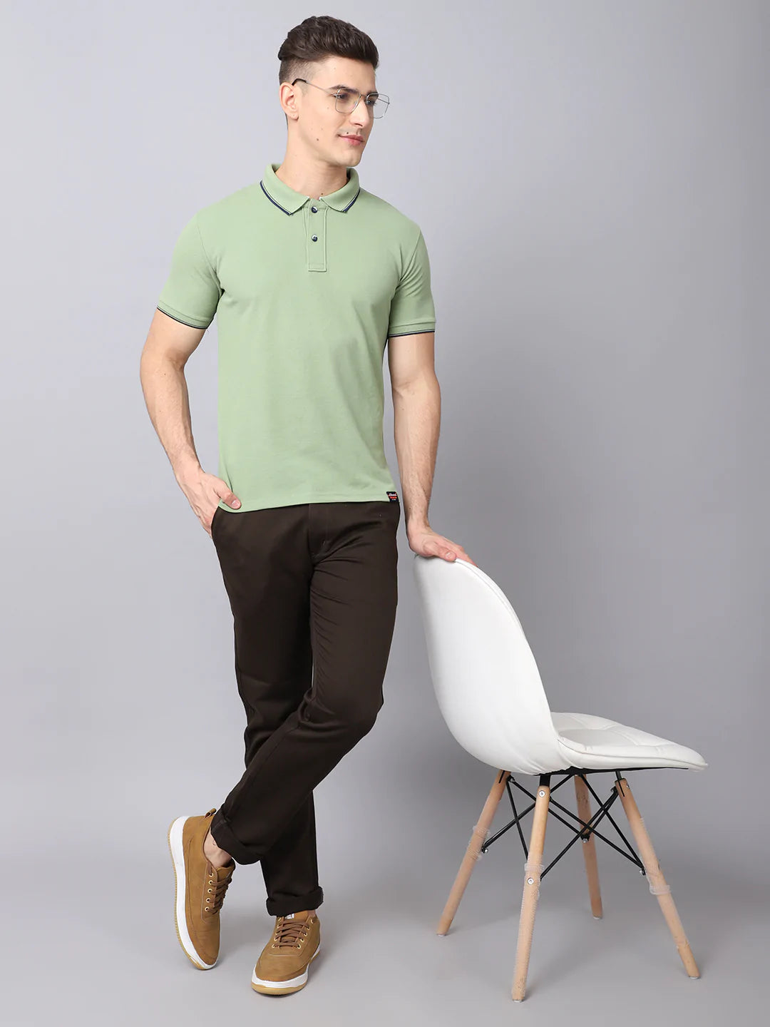 Men Brown Slim Fit Trousers