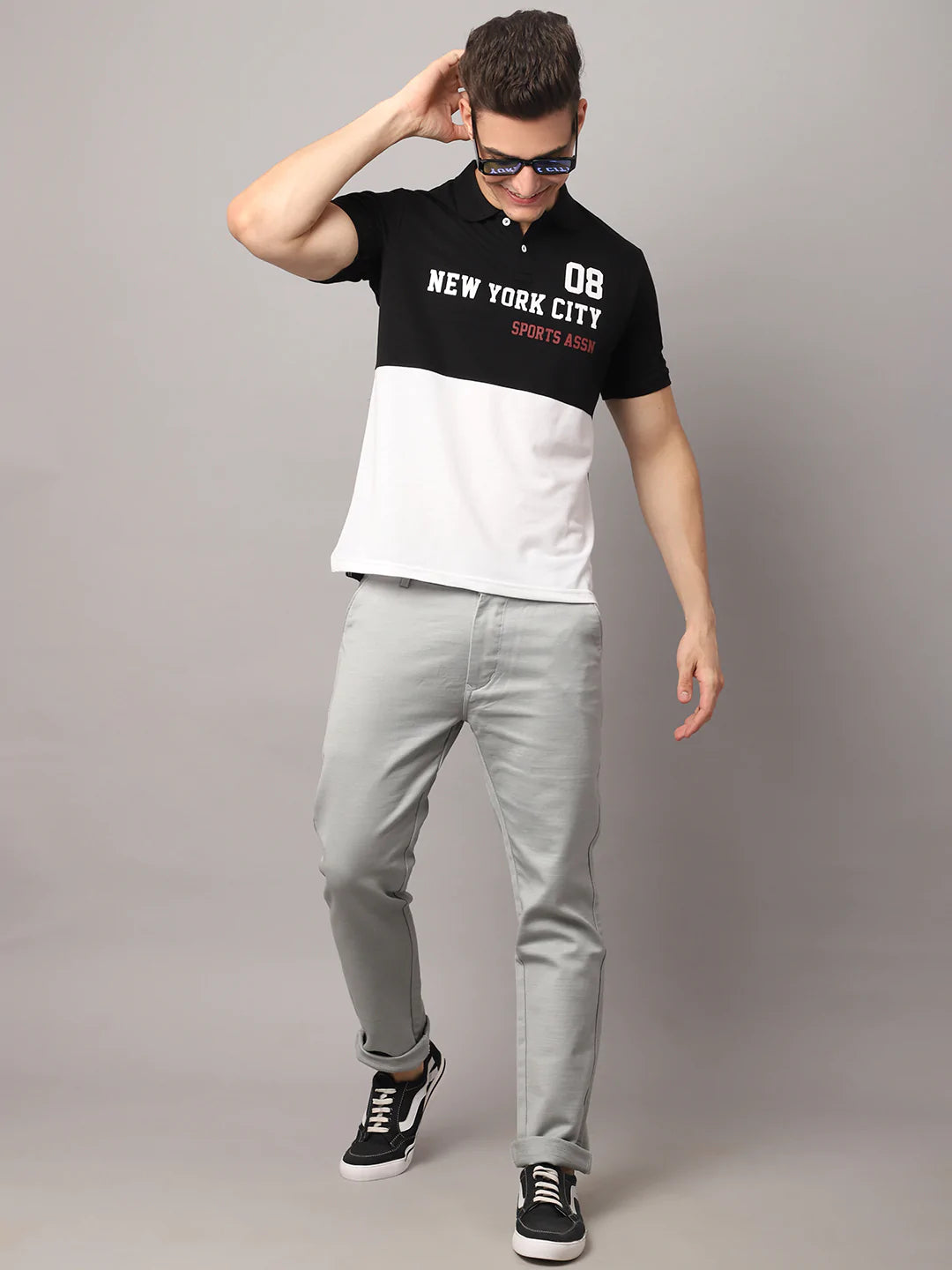 Men Grey Slim Fit Trousers