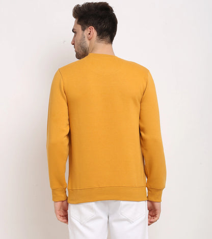 Men Mustard Printed Sweatshirt