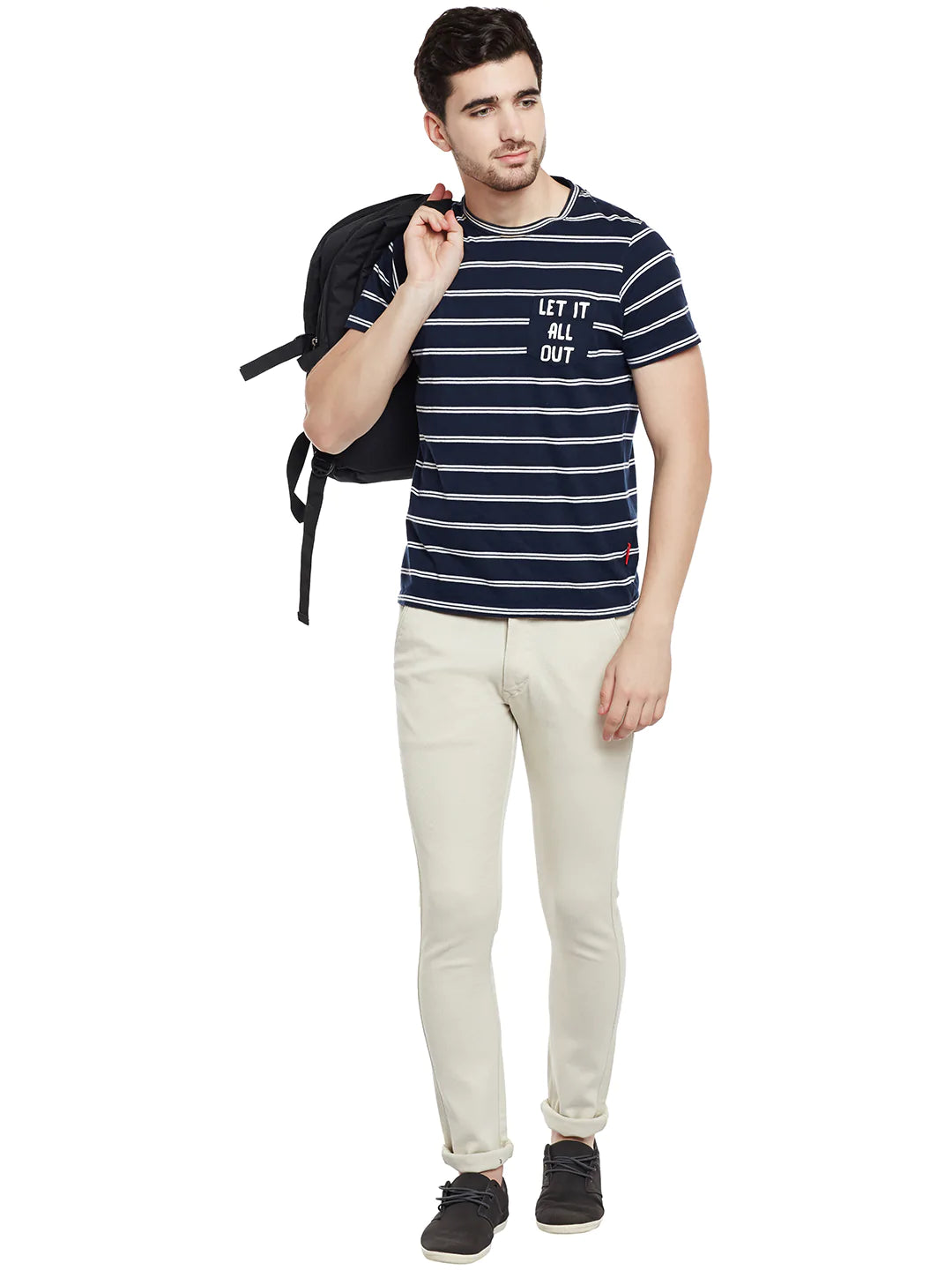 Men Beige Slim Fit Trousers