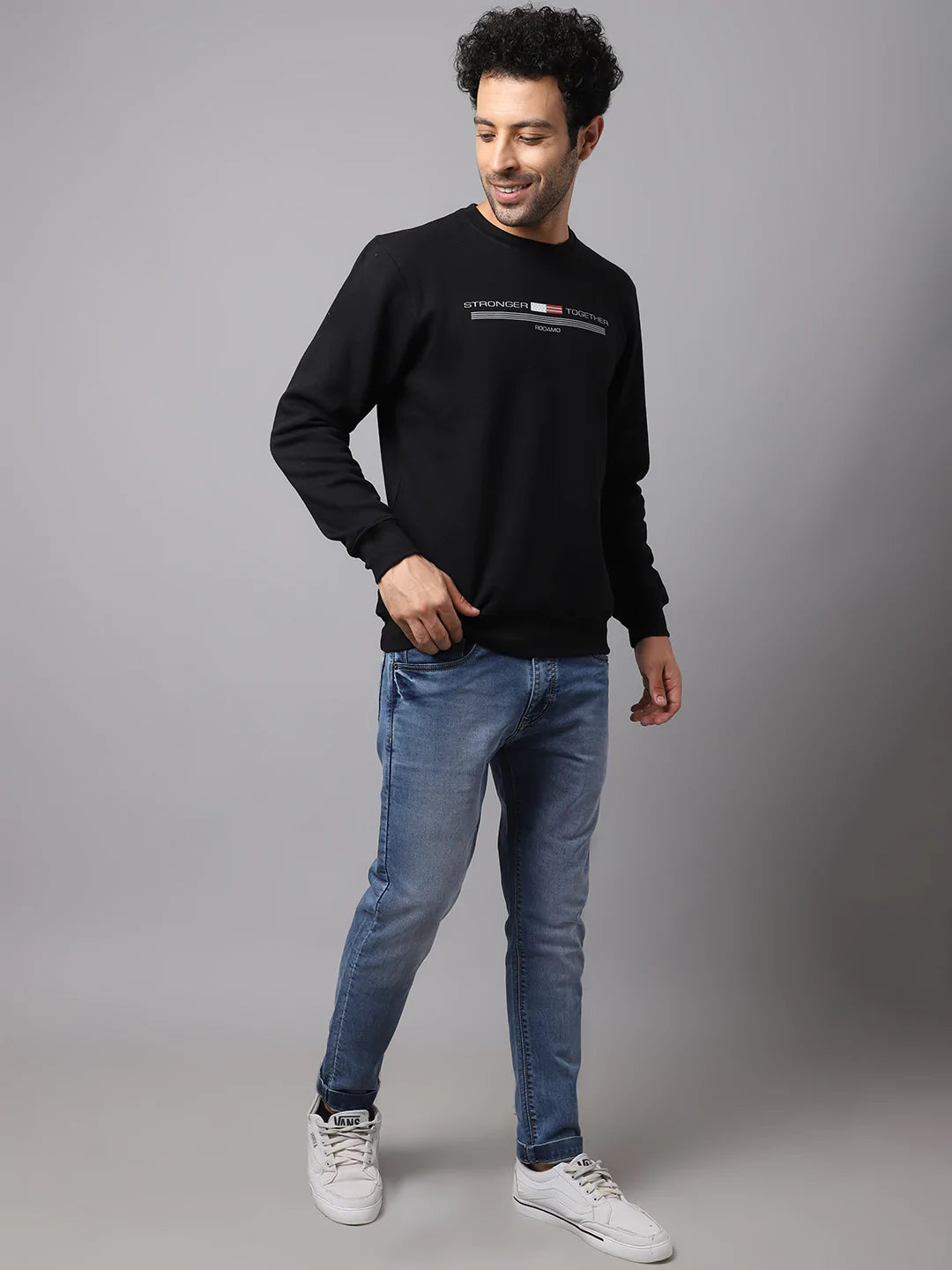 Men Black Printed Sweatshirt