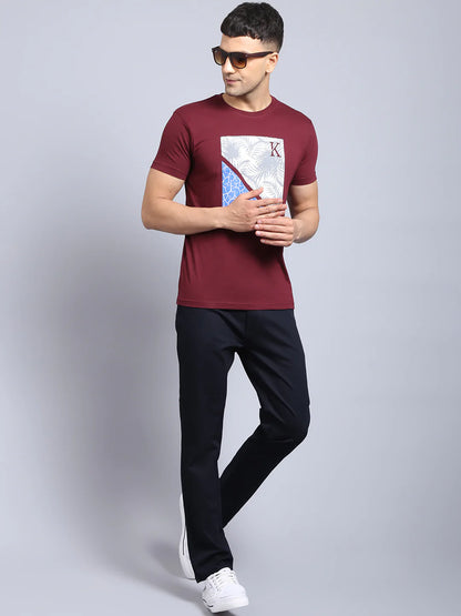 Men Navy Blue Slim Fit Chinos Trousers