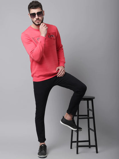 Men Pink Printed Sweatshirt