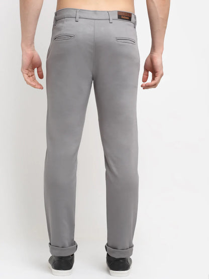 Men Grey Slim Fit Trousers