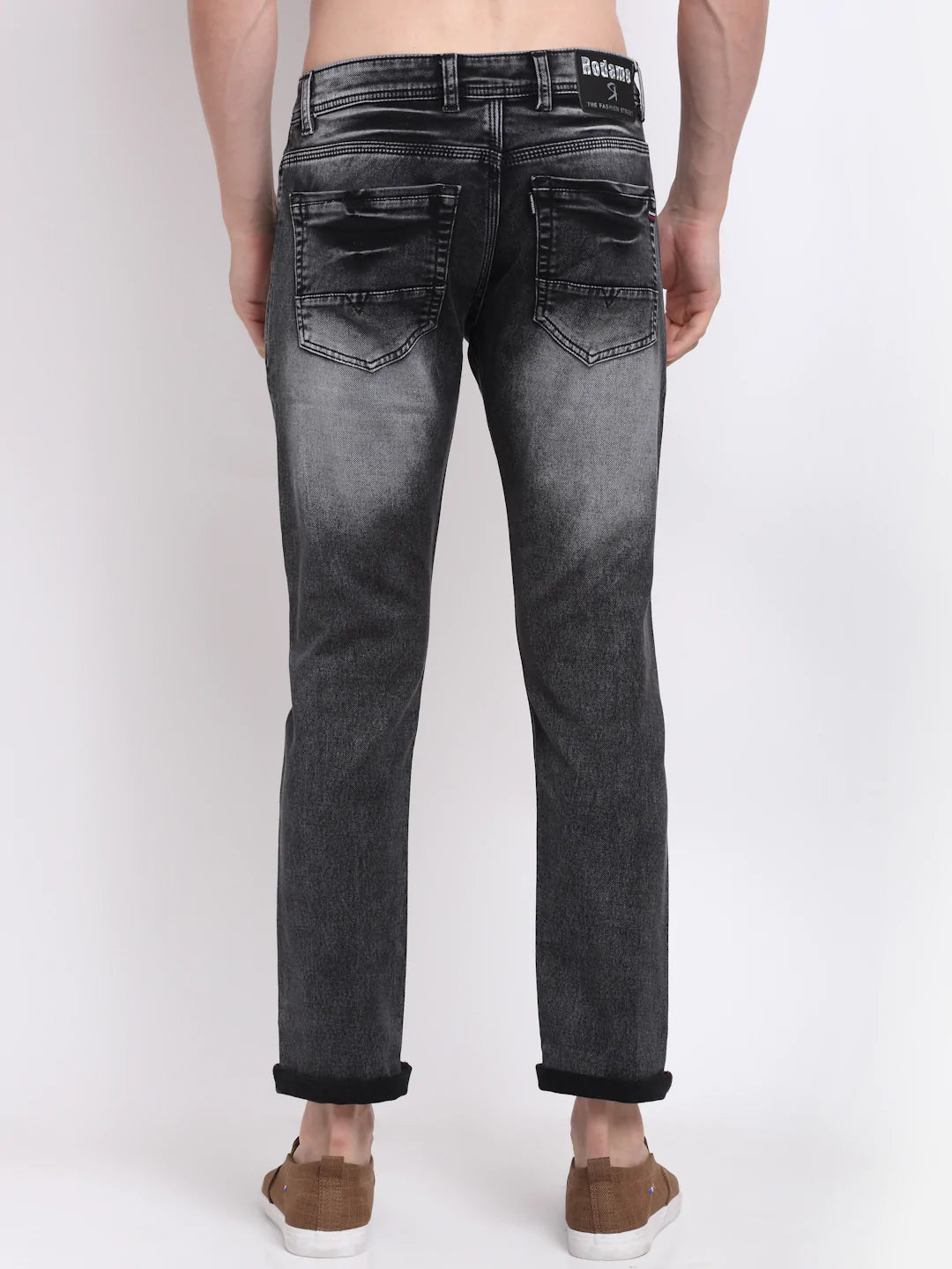 Men Grey Slim Fit Heavy Fade Stretchable Jeans