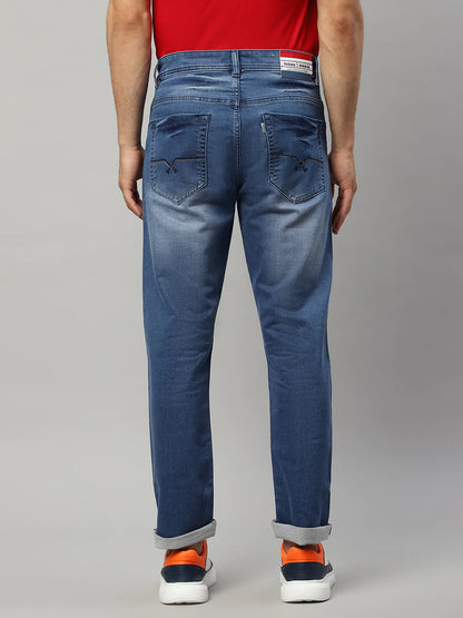 Men Blue Slim Fit Heavy Fade Stretchable Jeans