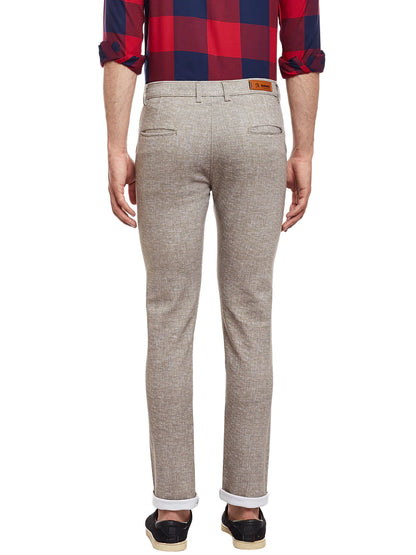 Men Beige Slim Fit Trousers