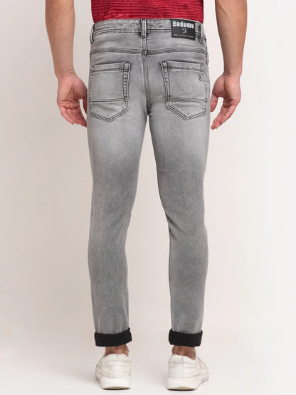 Men Grey Slim Fit Heavy Fade Stretchable Jeans