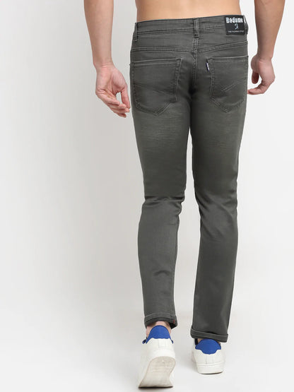 Men Green Slim Fit Heavy Fade Stretchable Jeans