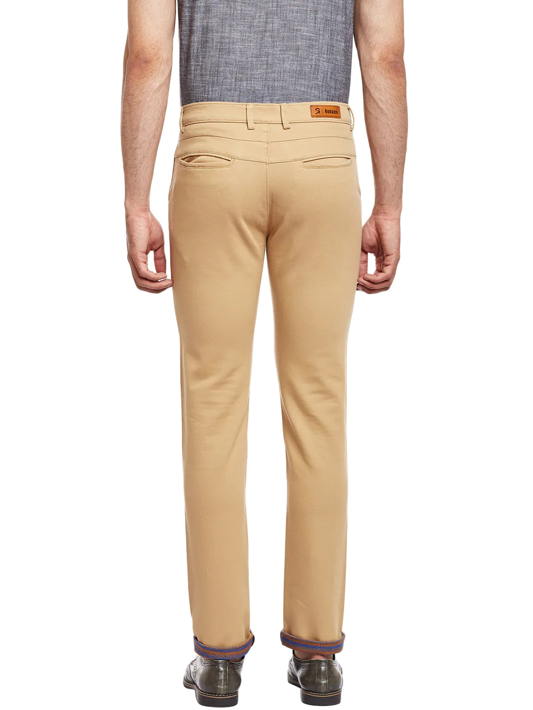 Men Khaki Slim Fit Trousers