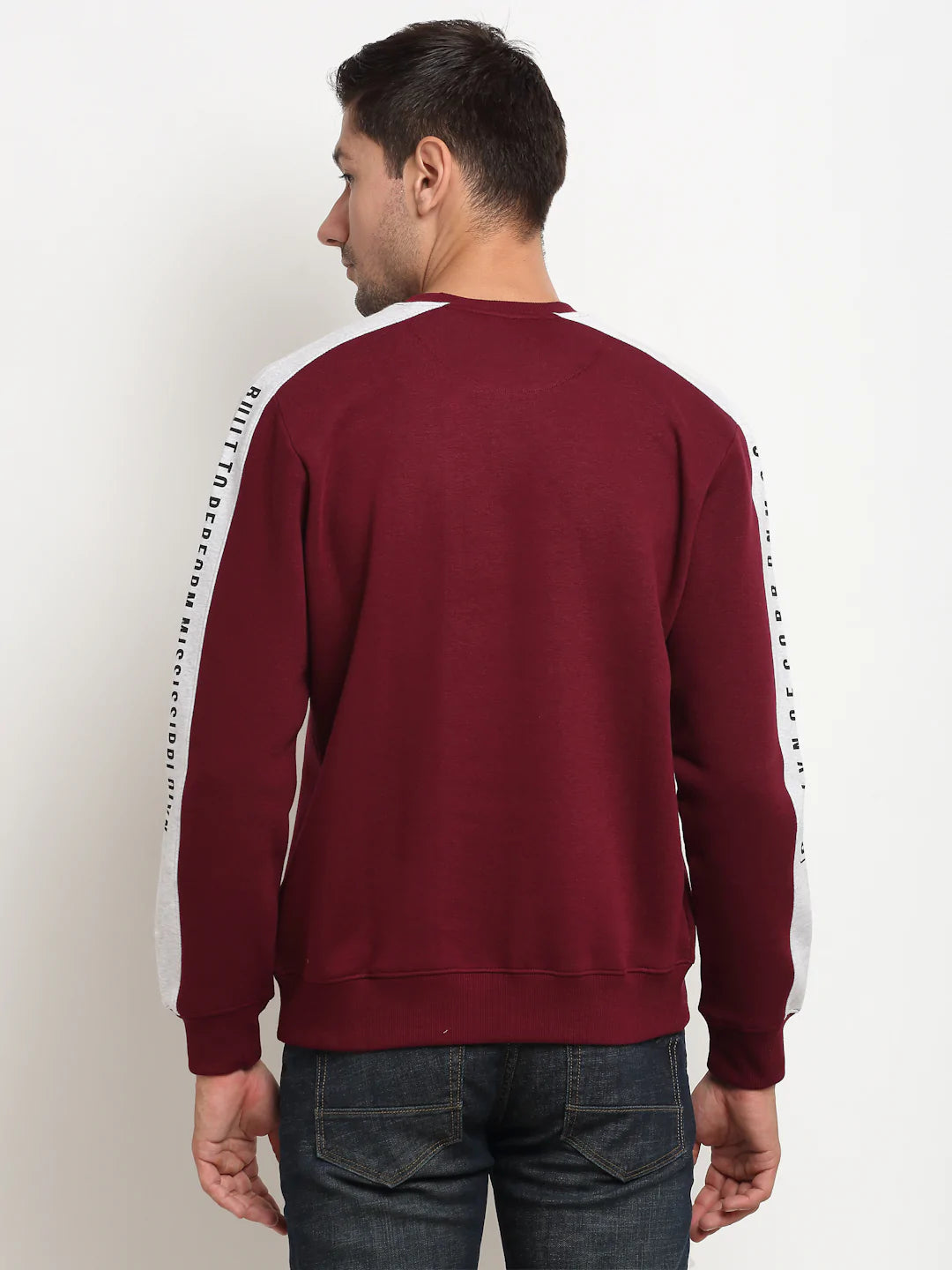 Men Maroon Printed Sweatshirt