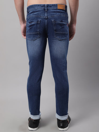 Men Mid Rise Slim Fit Heavy Fade Stretchable Cotton Jeans