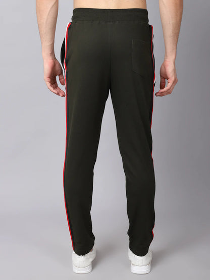 Men Green Solid Slim-Fit Track Pants