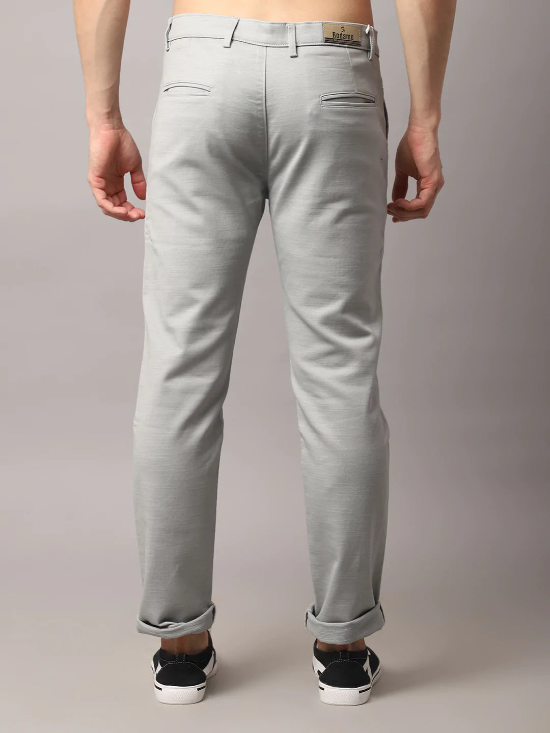 Men Grey Slim Fit Trousers