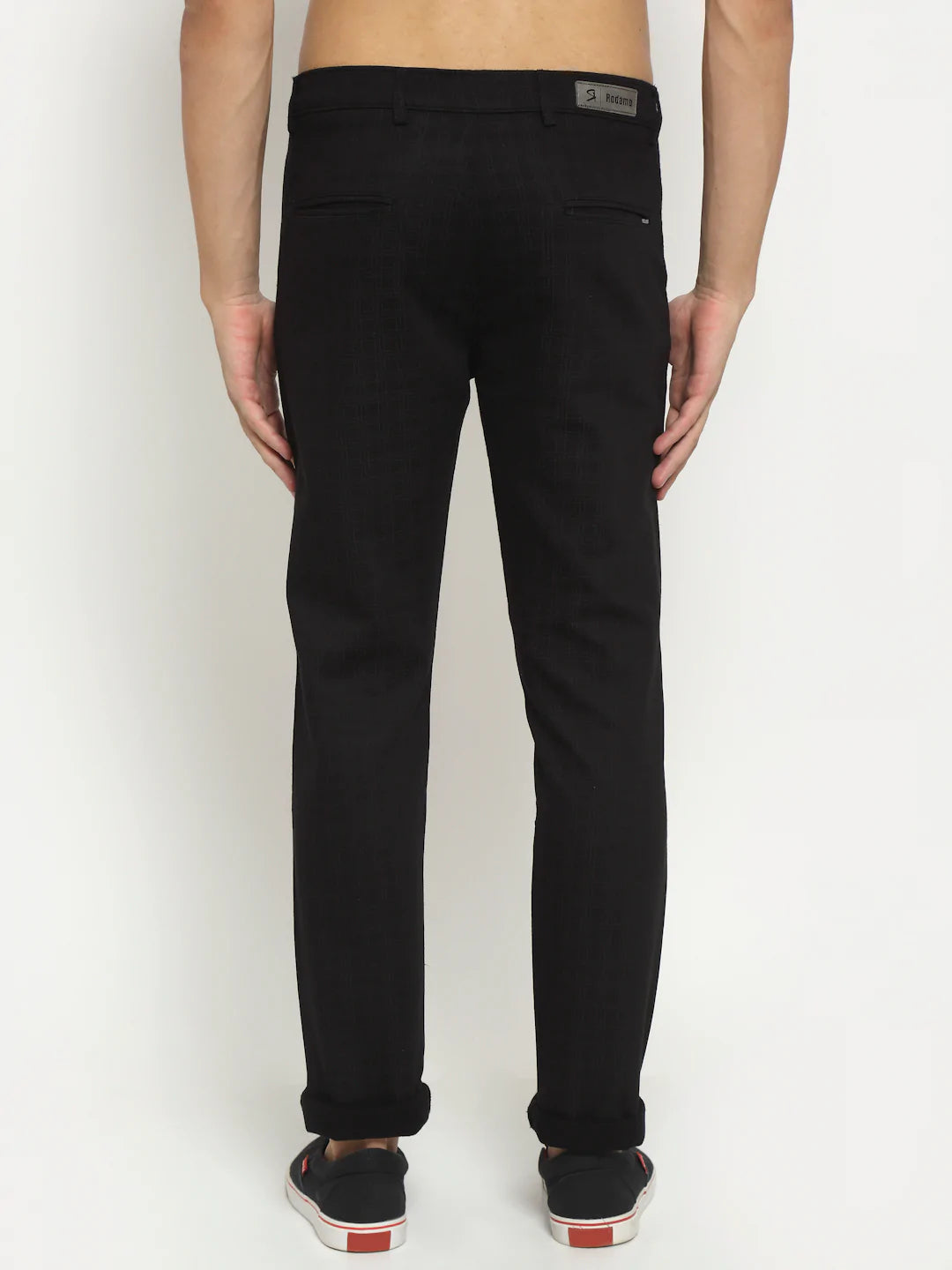 Men Black Slim Fit Chinos Trousers