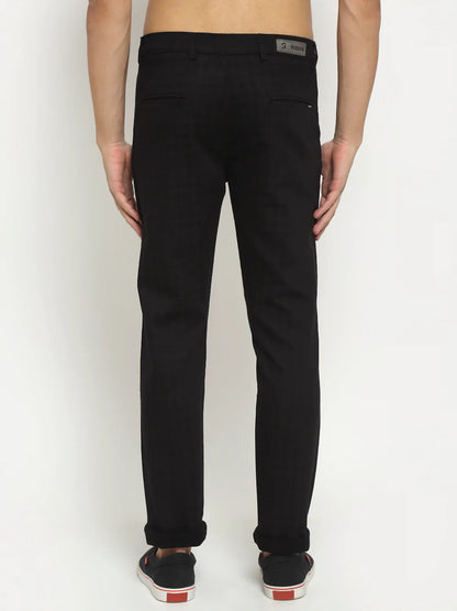 Men Black Slim Fit Chinos Trousers