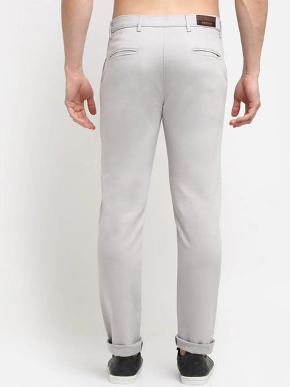 Men Grey Slim Fit Chinos Trousers