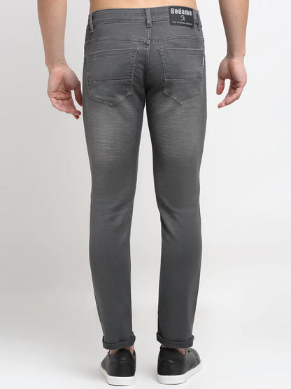 Men Grey Slim Fit Heavy Fade Stretchable Jeans