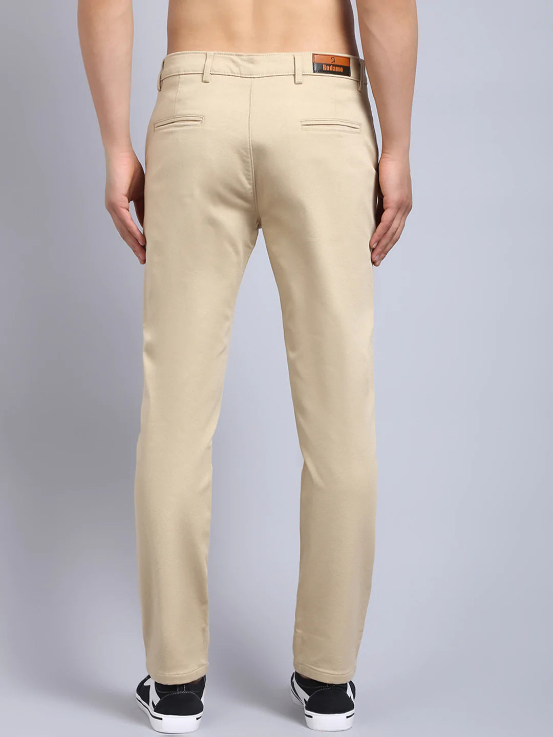 Men Beige Slim Fit Chinos Trousers