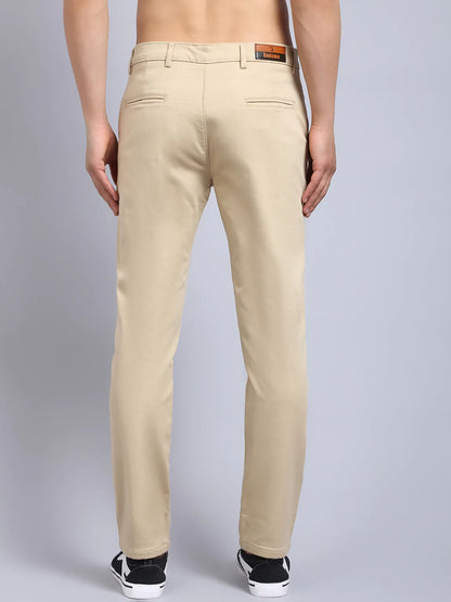 Men Beige Slim Fit Chinos Trousers