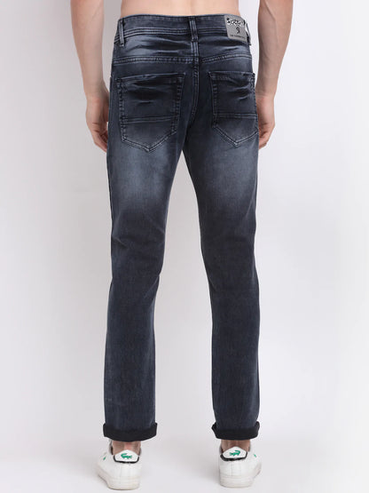 Men Grey Slim Fit Heavy Fade Stretchable Jeans