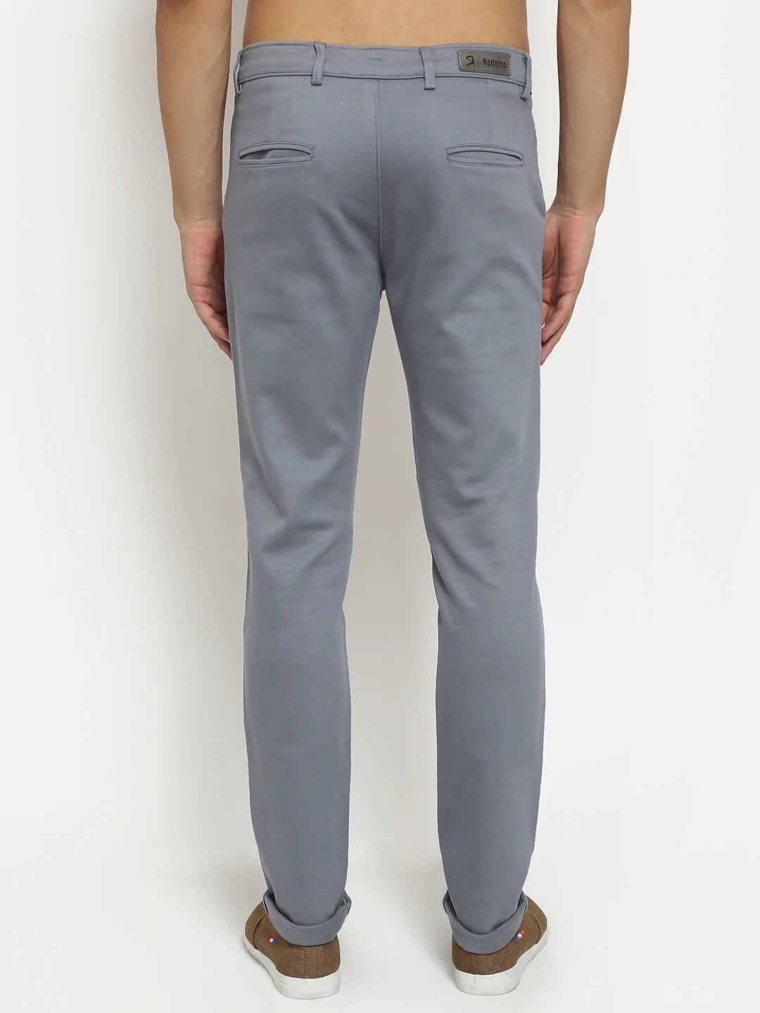 Men Grey Slim Fit Chinos Trousers – Rodamo