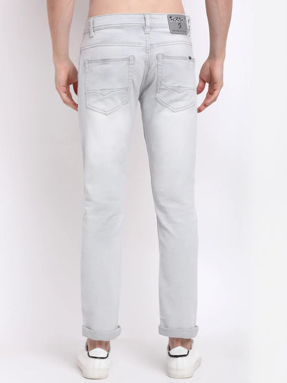 Men Grey Slim Fit Heavy Fade Stretchable Jeans