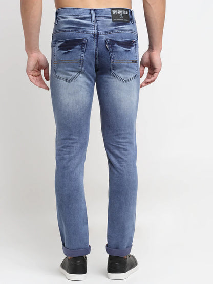 Men Blue Slim Fit Heavy Fade Stretchable Jeans