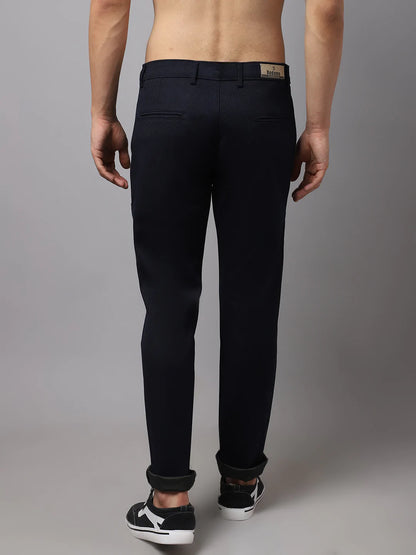 Men Black Slim Fit Chinos Trousers