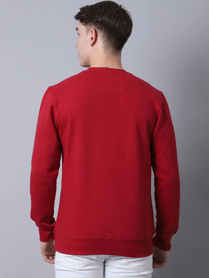 Men Red Printed Sweatshirt