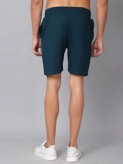 Men Teal Printed Slim Fit Shorts