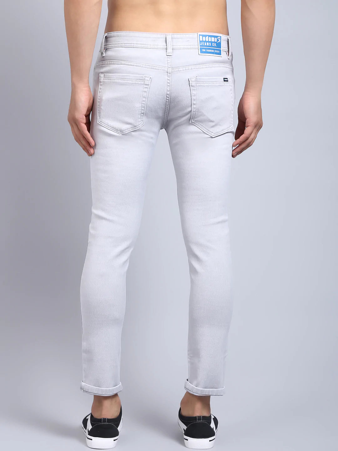 Men Grey Slim Fit Heavy Fade Stretchable Jeans