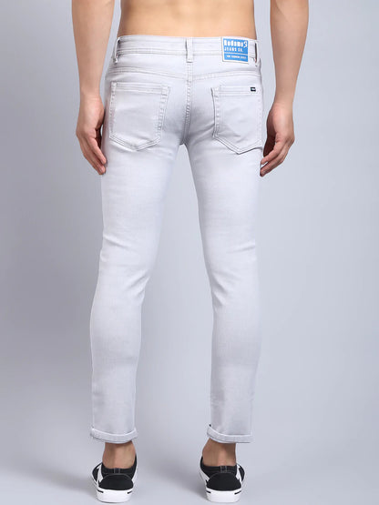 Men Grey Slim Fit Heavy Fade Stretchable Jeans