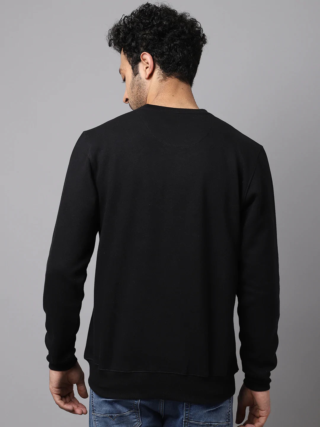 Men Black Printed Sweatshirt