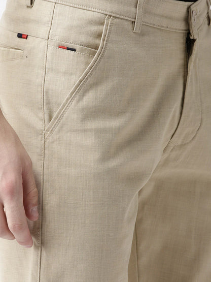 Men Beige Slim Fit Trousers