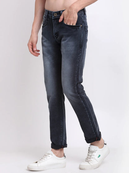 Men Grey Slim Fit Heavy Fade Stretchable Jeans