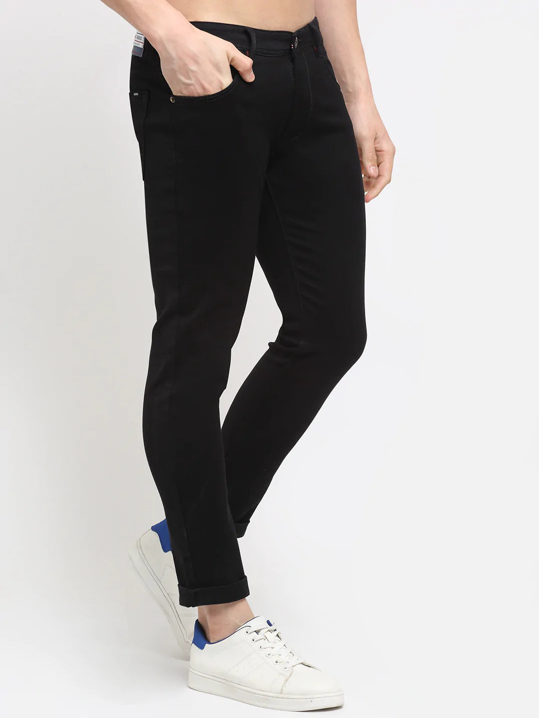 Men Black Solid Slim Fit Stretchable Jeans